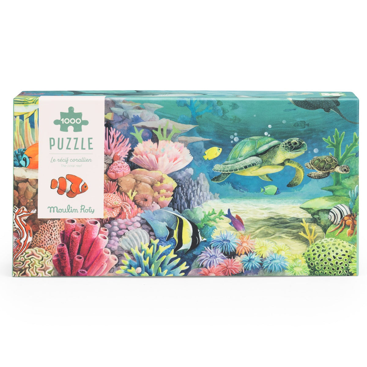 Moulin Roty Coral Reef 1000-piece jigsaw puzzle in its illustrated box