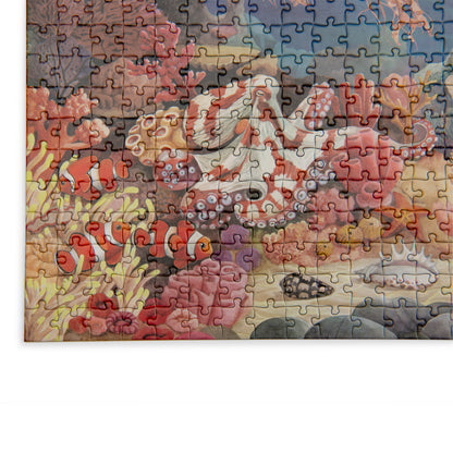 Detail of the colourful coral reef puzzle