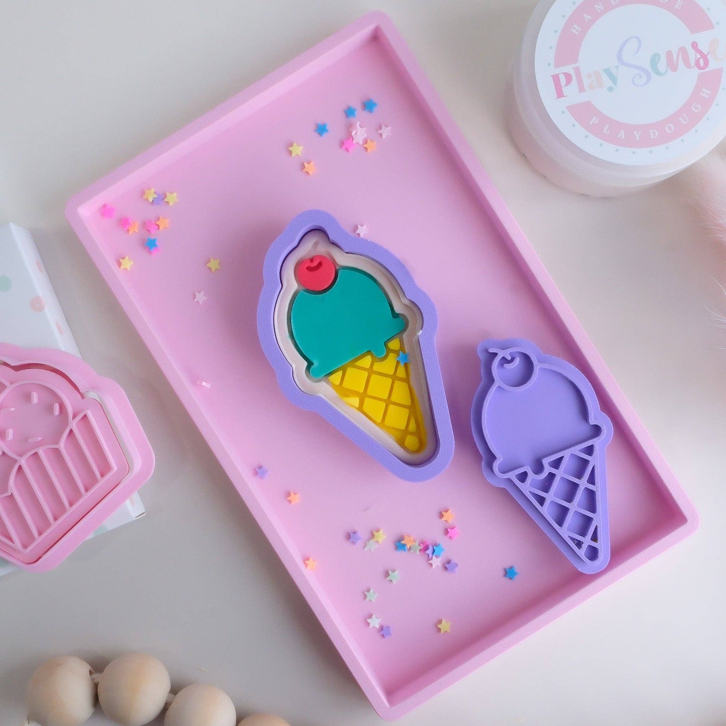 Eco Playdough Stamp | Cherry Ice Cream