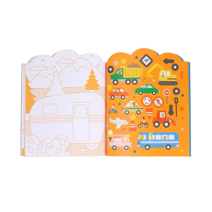 Coloring Book + Stickers - Vehicles