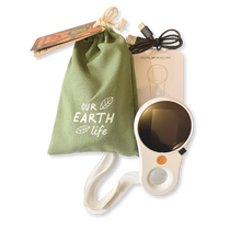 Digital microscope with carrying pouch labeled 'Our Earth Life' on a white background