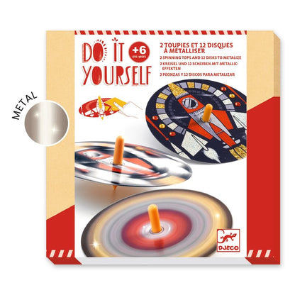 Djeco DIY Hypno Cosmos Spinning Tops Craft Kit packaging