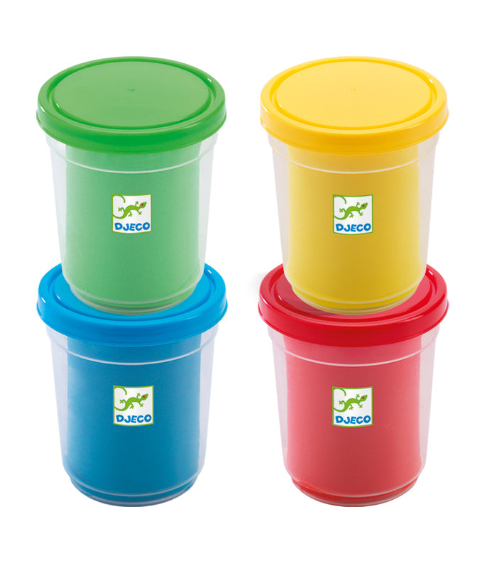 Djeco Introduction to Dough Set four tubs of colourful modelling dough