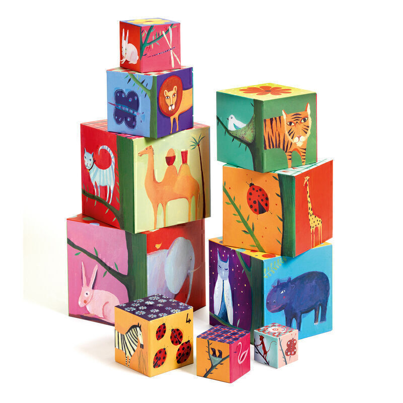 Djeco Nature and Animal Stacking Blocks set for toddlers