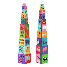 Djeco Nature and Animal Blocks with colourful animal illustrations