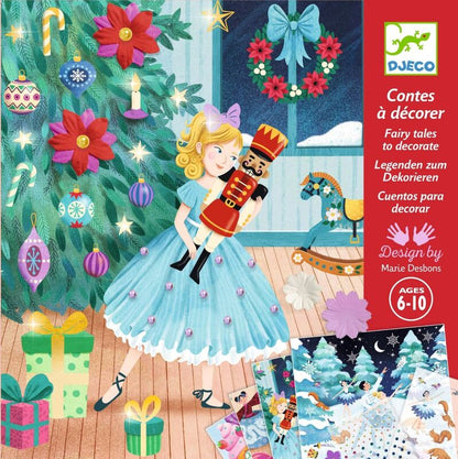 Illustrated front of the Djeco Nutcracker craft kit box