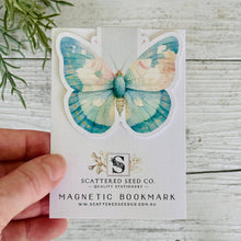 Pretty blue butterfly shaped cardboard book mark