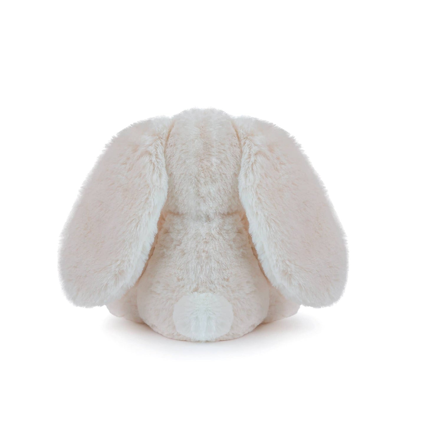 White plush bunny toy on a white background