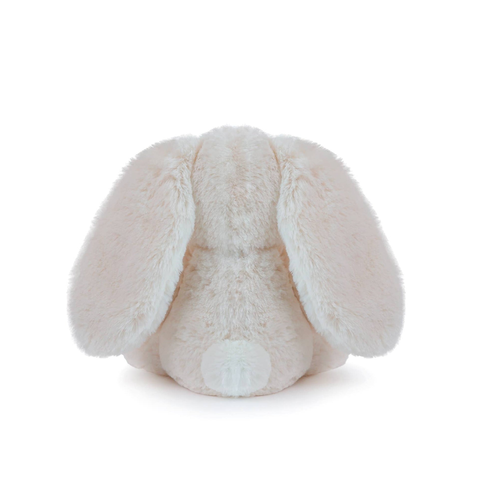 White plush bunny toy on a white background