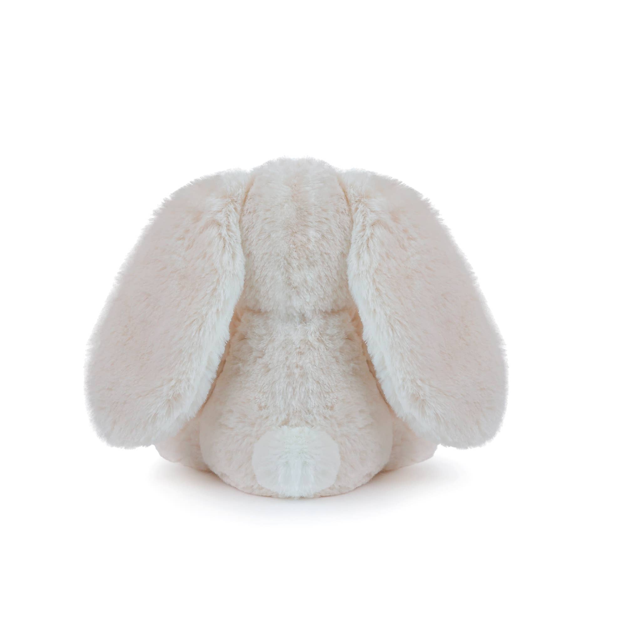 White plush bunny toy on a white background