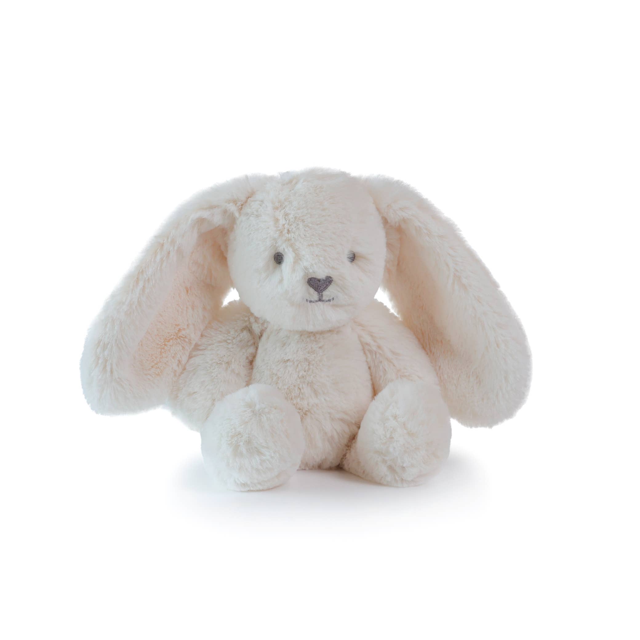 Plush bunny toy on a white background