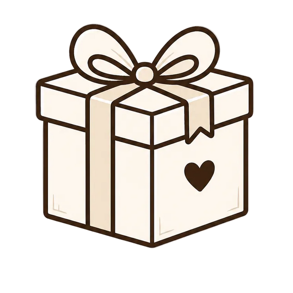Gift box with a heart and ribbon on a white background