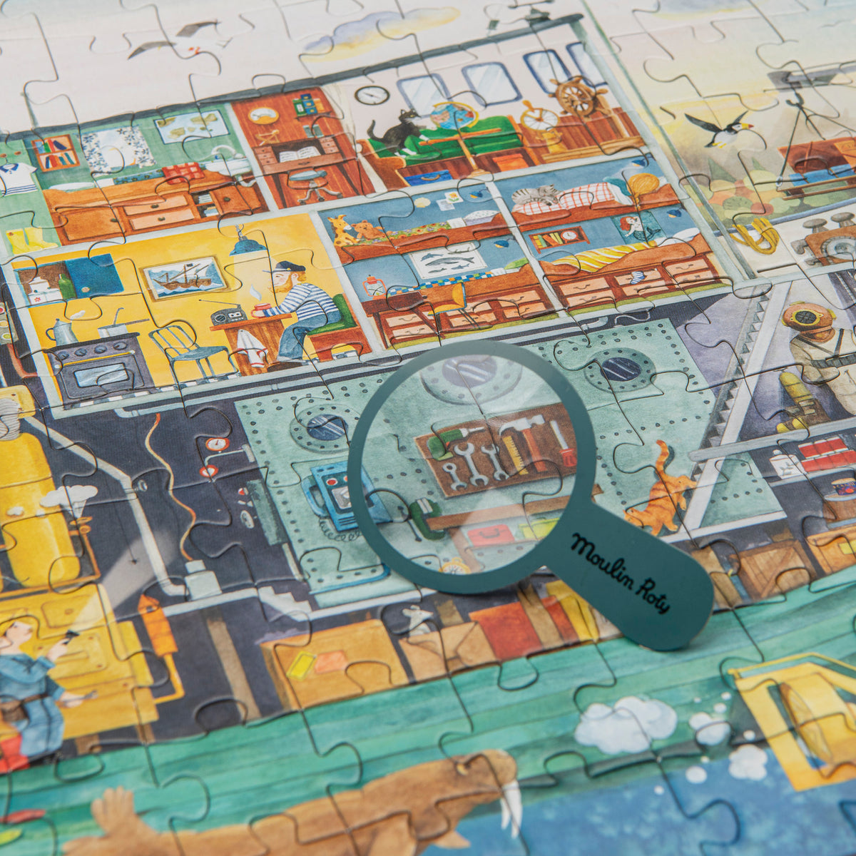 The Explorer's Ship puzzle with magnifying glass