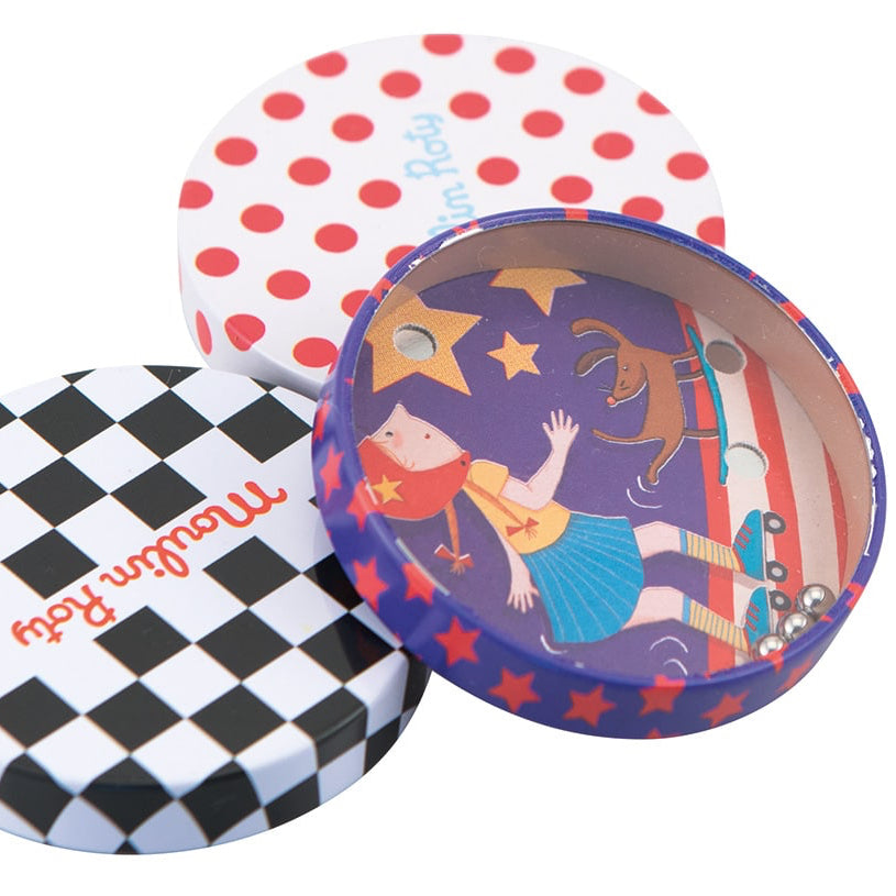 Moulin Roty ball maze game with patterned backs