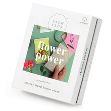 White cardboard retail box for pocket-sized wooden flower press