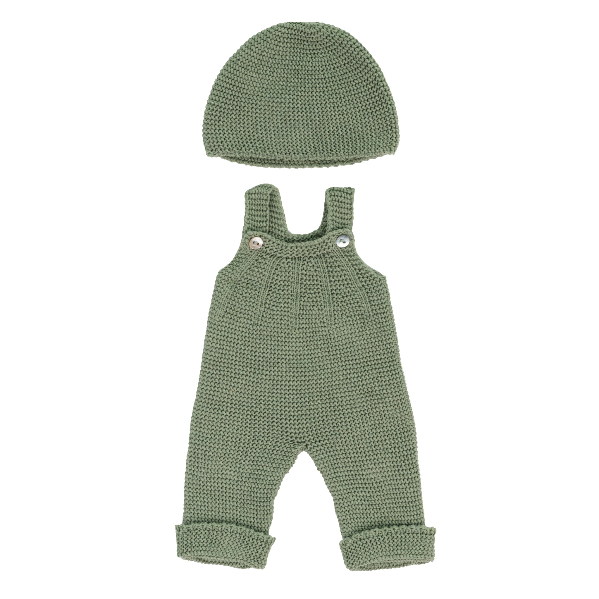 Miniland Knitted green Overall Doll Outfit (38cm dolls)