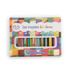 Moulin Roty Les Petites Merveilles set of 12 bicolour pencils in illustrated box