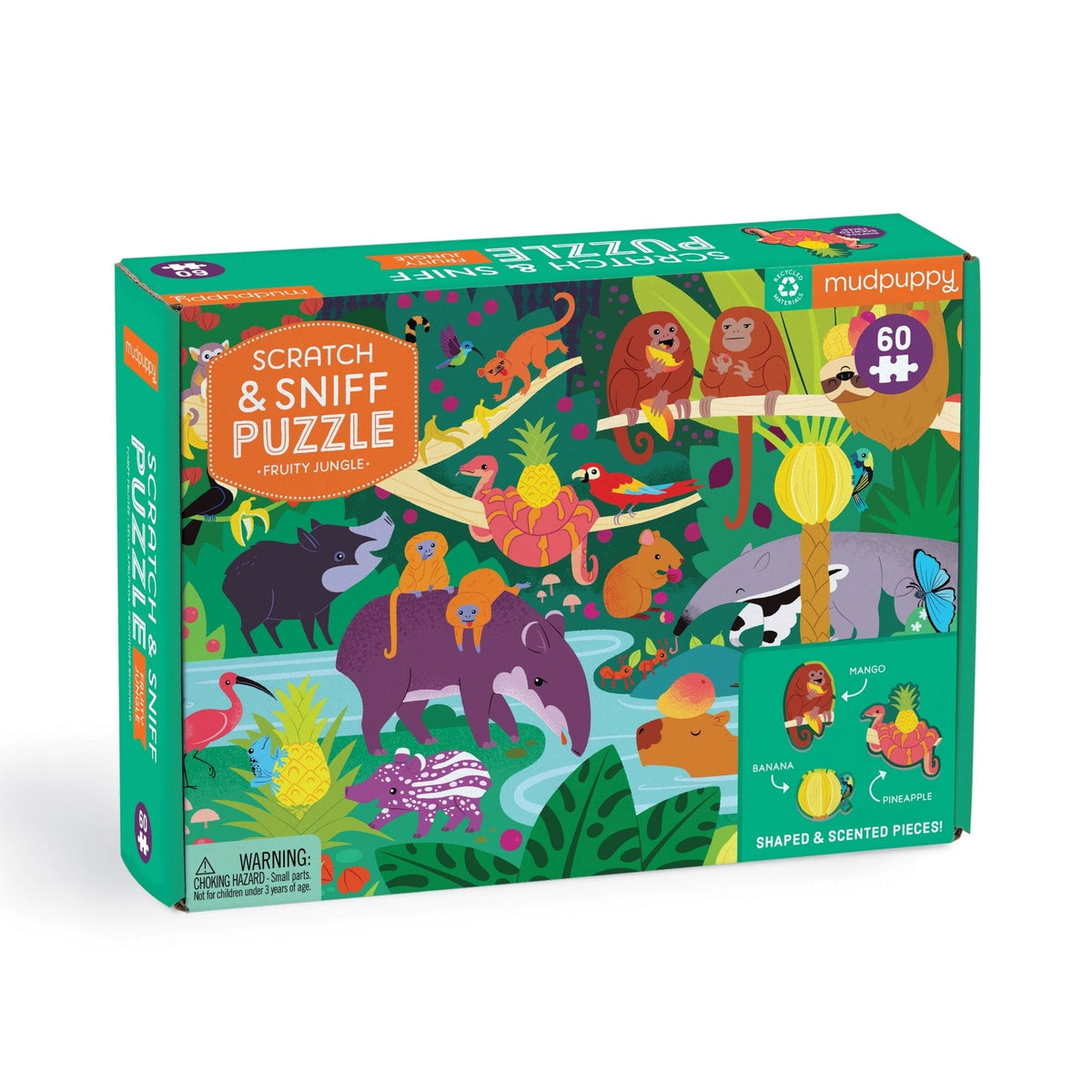 Mudpuppy Fruity Jungle 60 Piece Scratch & Sniff Puzzle