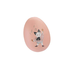 Pink egg with cat motif on a white background
