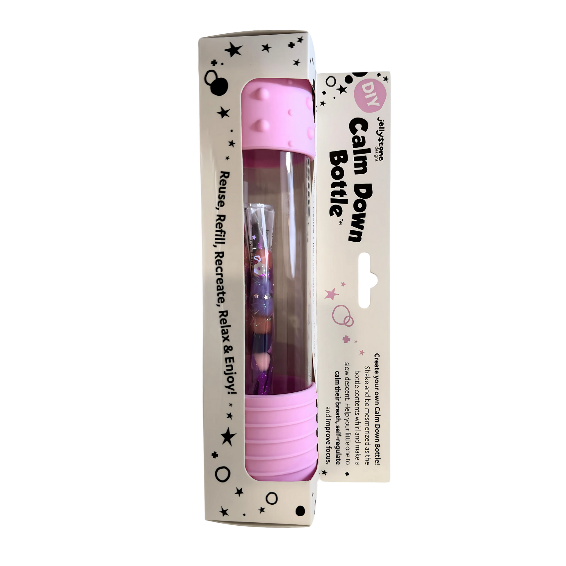 Pink Calm Down bottle in retail box