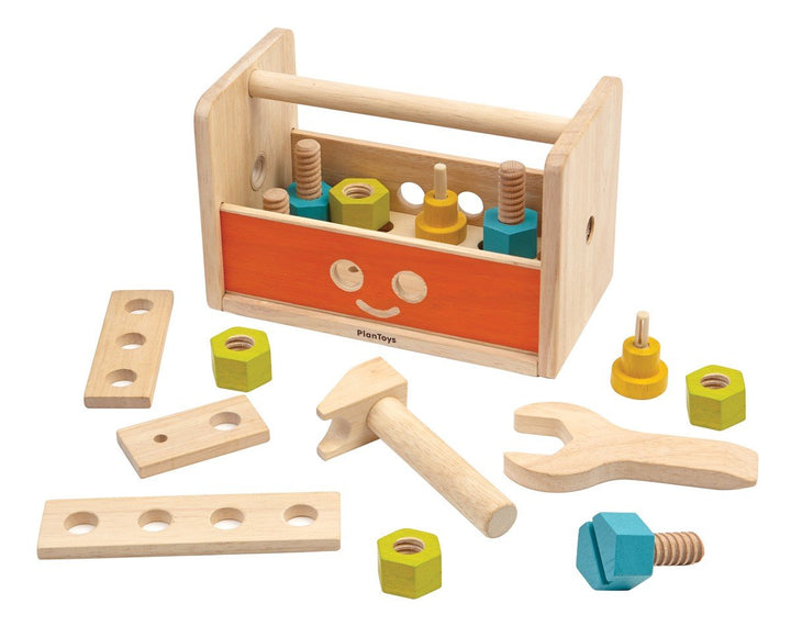 Wooden  Robot tool box playset with accessories - Plan Toys | Send A Toy