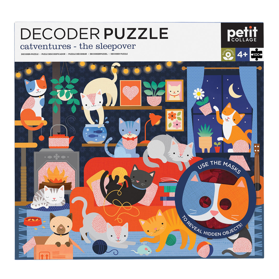Catventures - Sleepover Decoder Puzzle (with decoding masks) - by Petit Collage - At Send A Toy