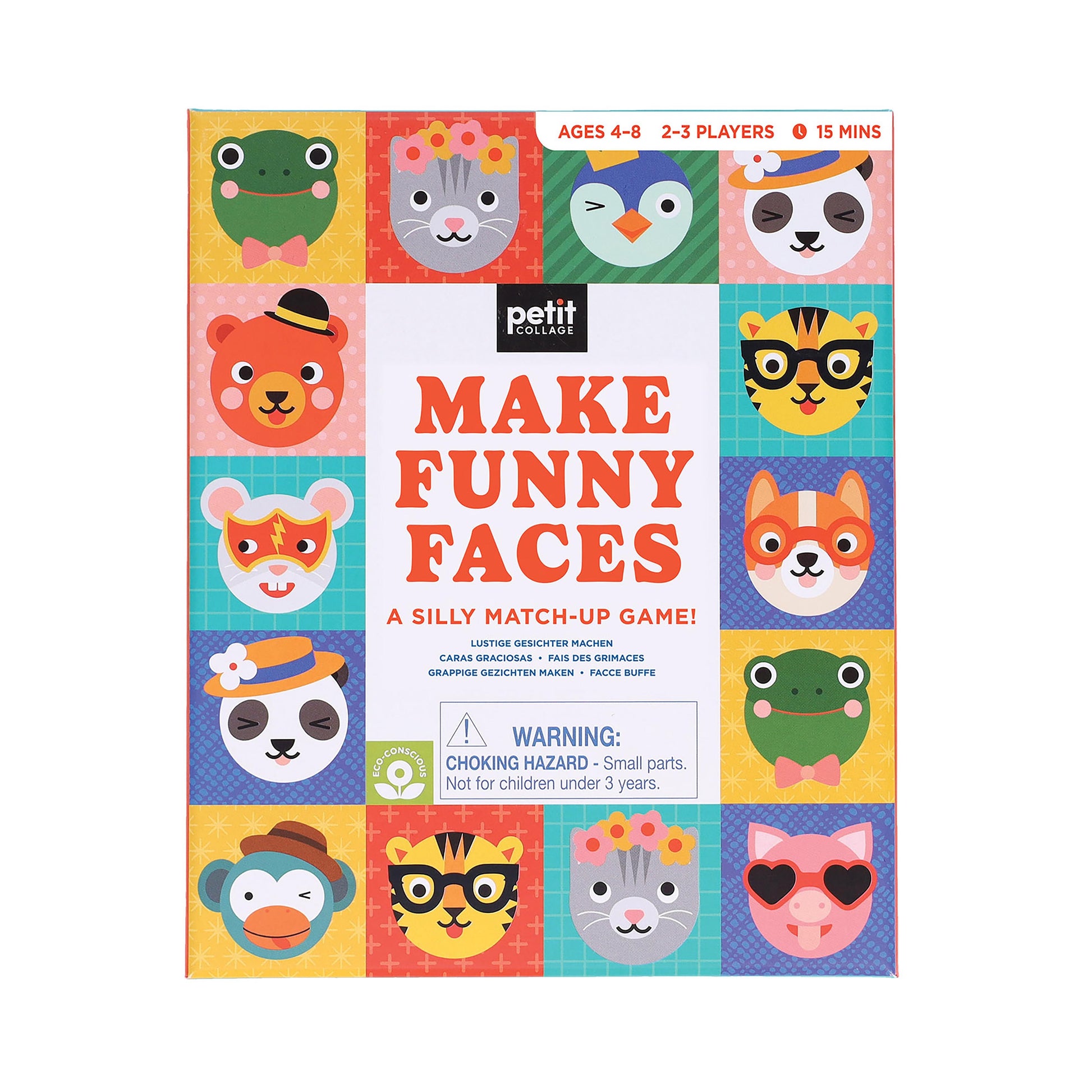 petit Collage Make Funny Faces Game - retail box