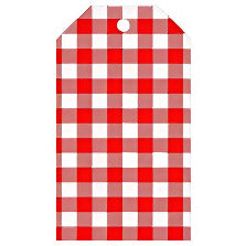 礼品标签 - 红色方格布
