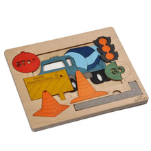 Puzzle de couche de route en construction