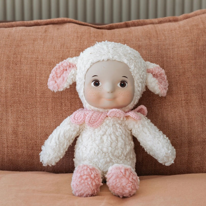 Sadie Lamb plush doll, front view