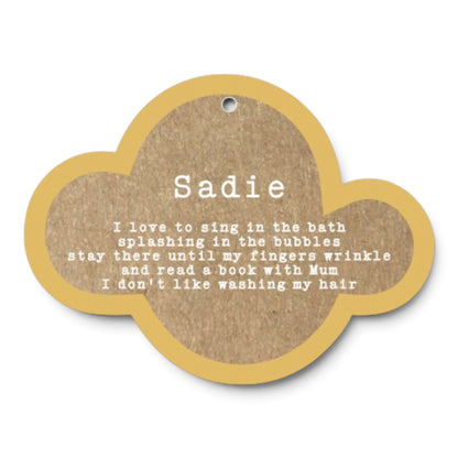 Sadie Lamb doll shown as a baby gift