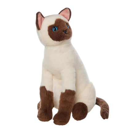 Plush toy of a Siamese cat on a white background
