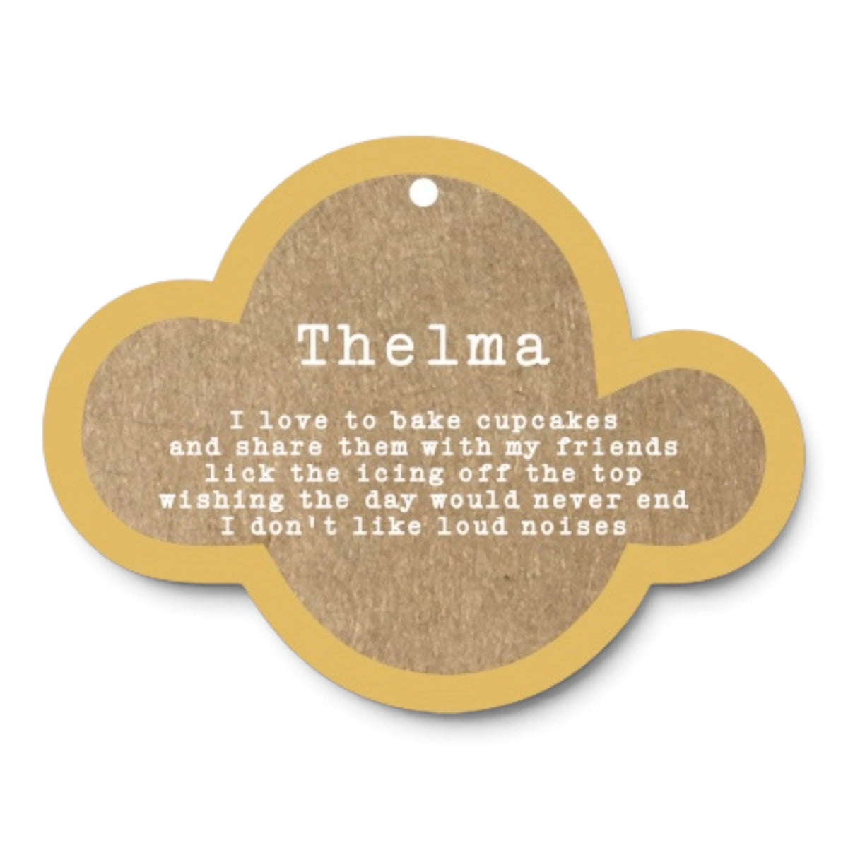 Thelma Mouse doll shown as a baby gift