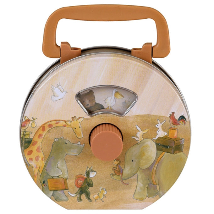 Noahs Animals tin wind-up radio toy