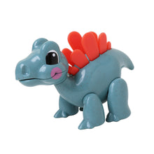Small blue bio plastic stegosaurus toy