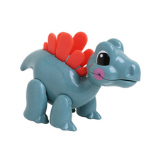 Small blue bio plastic stegosaurus toy