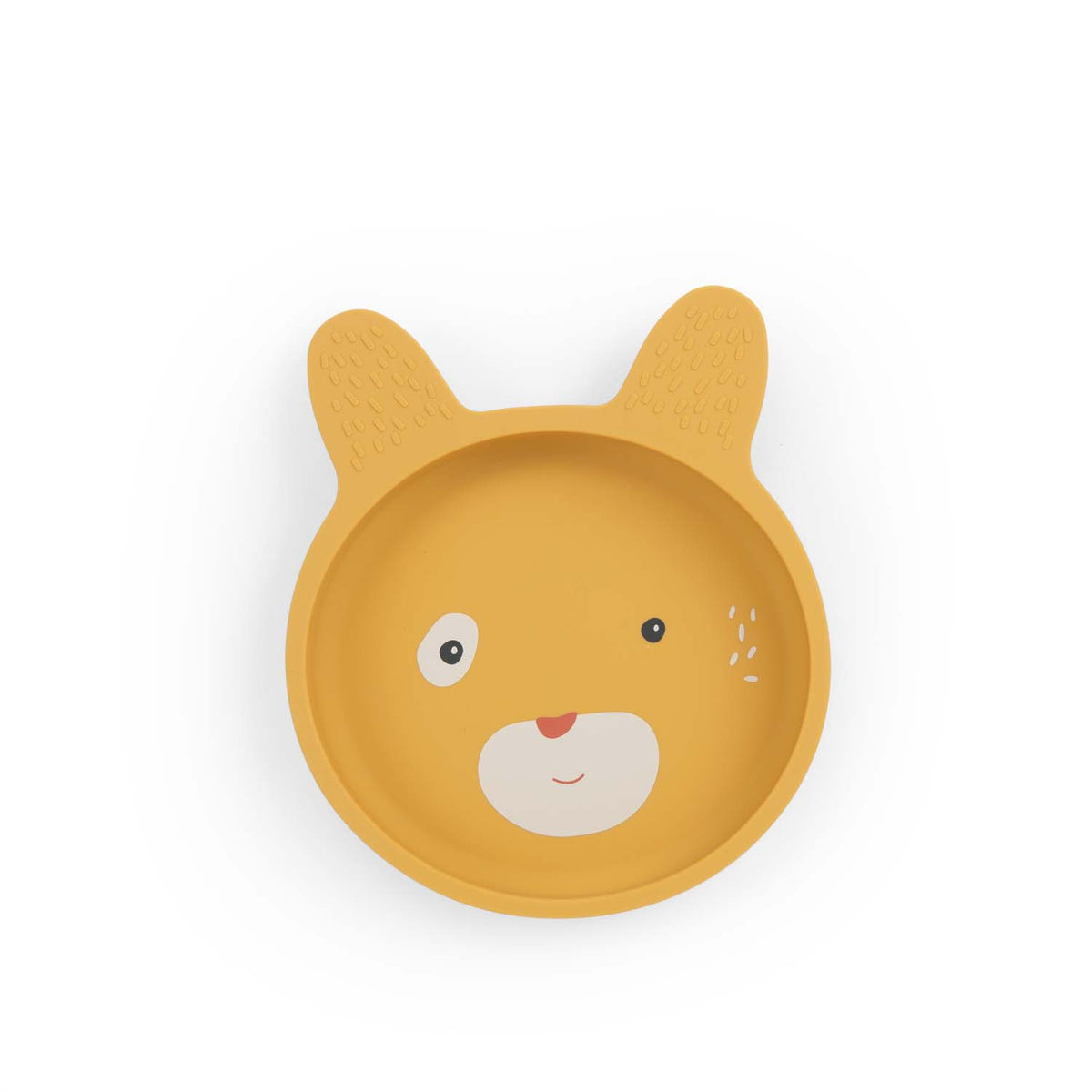 Rabbit-shaped silicone plate from the Trois Petits Lapins tableware set