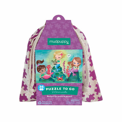 Mudpuppy Mermaids 36-piece Puzzle To Go packaging