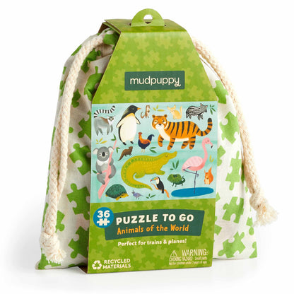 Mudpuppy Animals of the World puzzle detail