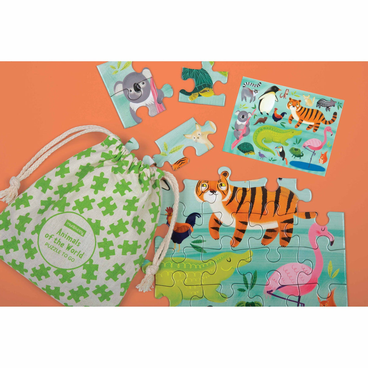 Mudpuppy Animals of the World puzzle detail