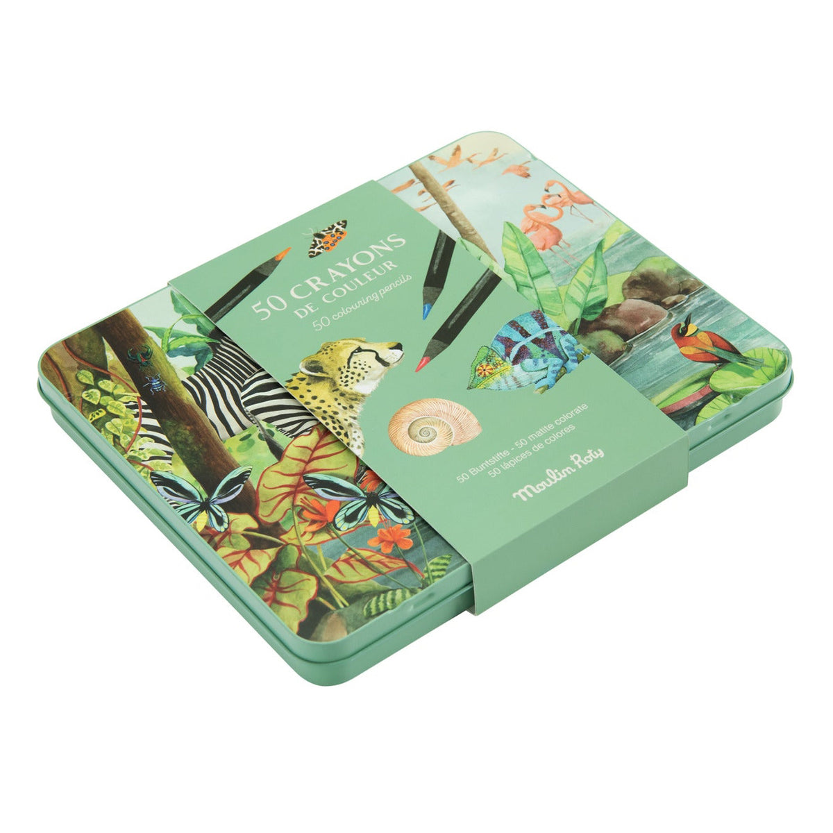 Autour du monde 50 colouring pencils in tin box