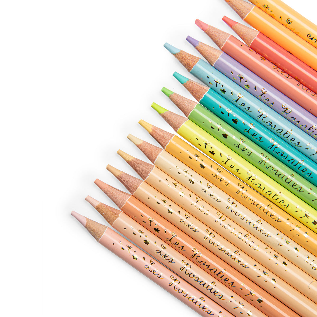 Les Rosalies pastel colouring pencils – colour guide