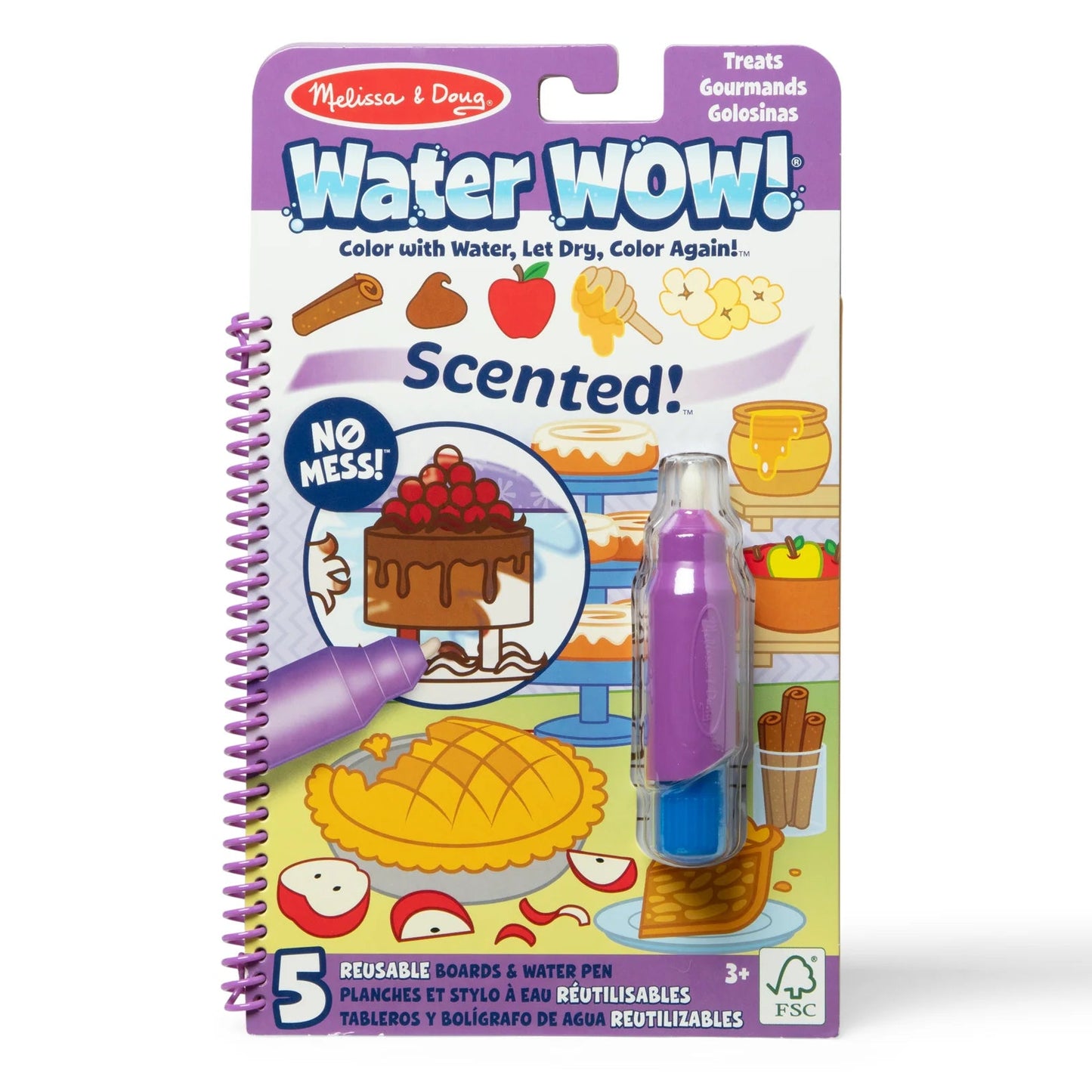 Melissa & Doug Water WOW! Scented coloring book with pen on a white background