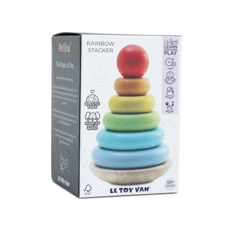 Empileur arc-en-ciel Petilou (en bois)