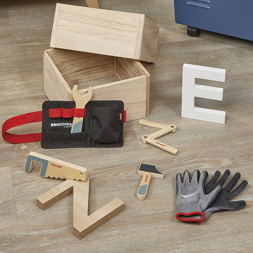 BricoKids Ensemble ceinture à outils et gants DIY