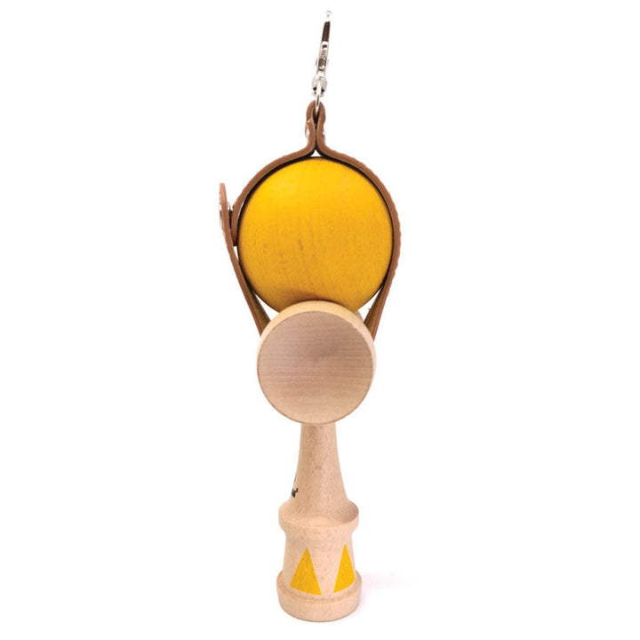 Wooden Kendama Cup and Ball toy with faux brown leather holder and keychain - Svoora toys at Send A Toy