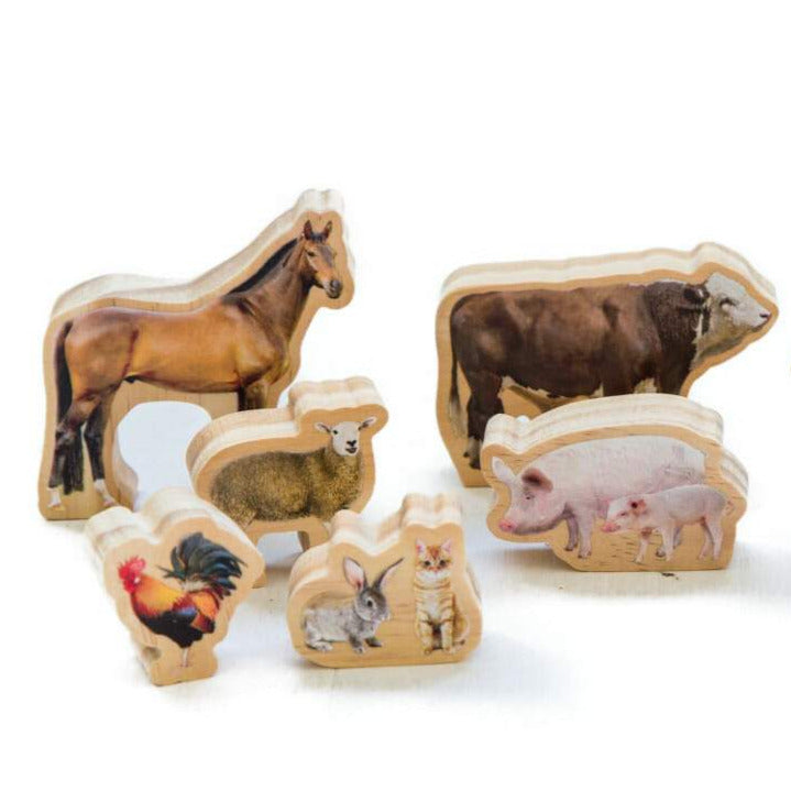 My Wooden Farm Animals Set Freckled Frog send-a-toy.myshopify.com Wooden Figures