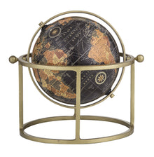 Around The World black and gold spinning world globe