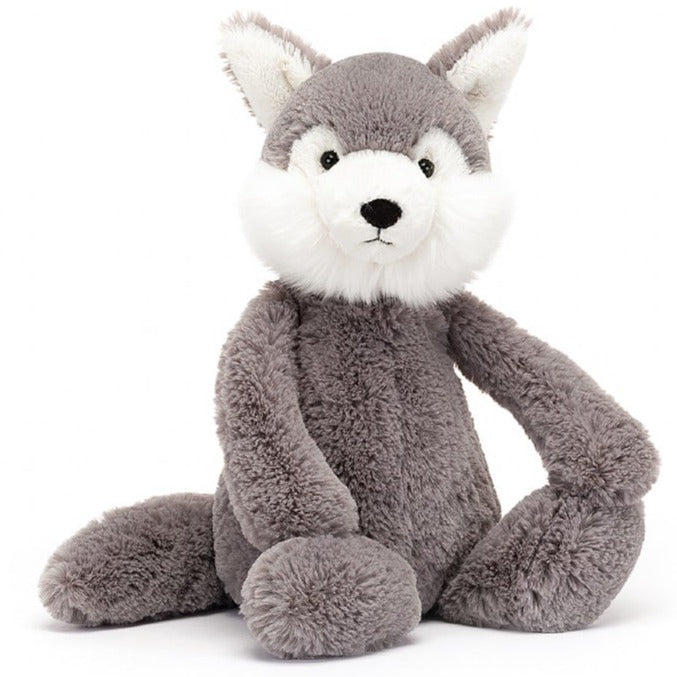 Grey white Jellycat wolf stuffed animal toy - Send A Toy