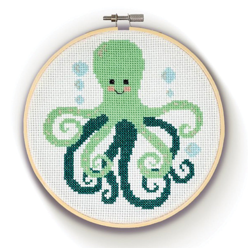绿色章鱼十字绣套件